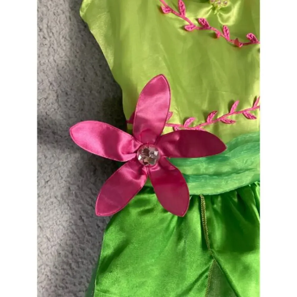Disney Tinker Bell Green Fairy Costume Dress Girls Medium Party Princess Outfit - Picture 8 of 11
